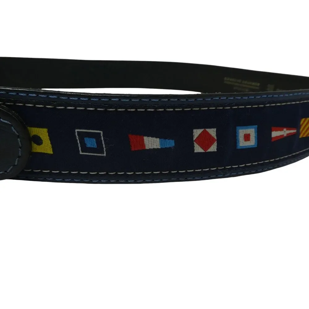 Valentino VIP Blue Nautical Code Flag Belt Mens 42‎